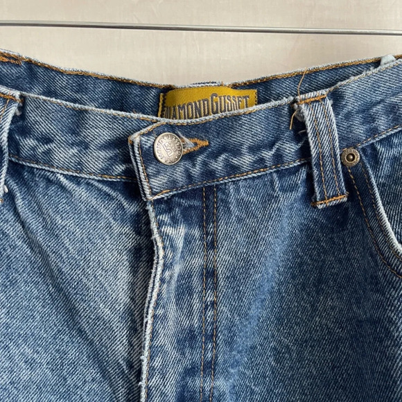 Diamond Gusset Mens Jeans Blue Denim Five Pocket USA Made 37x32 DMR 104A - Picture 6 of 15